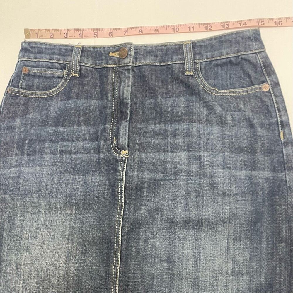 Boden Denim Dark Wash Knee Length Jean Skirt Size 8 - Picture 4 of 9